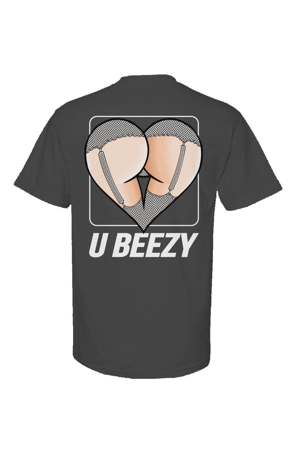 Strip illusion Heart Butt U BEEZY Tee