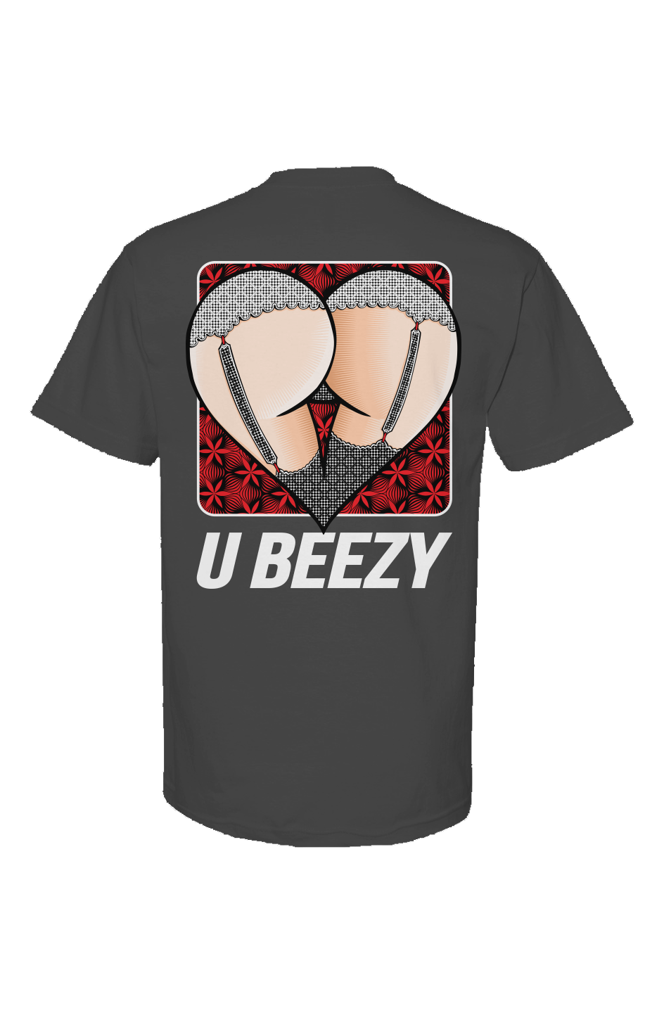 BLK/WHT illusion Checker U BEEZY Heart Butt Graphic Tee