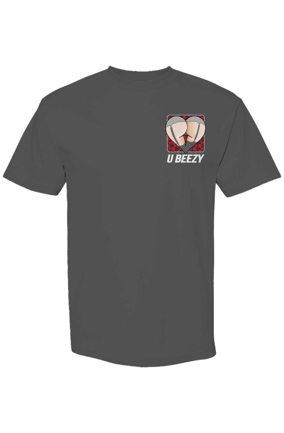 BLK/WHT illusion Checker U BEEZY Heart Butt Graphic Tee