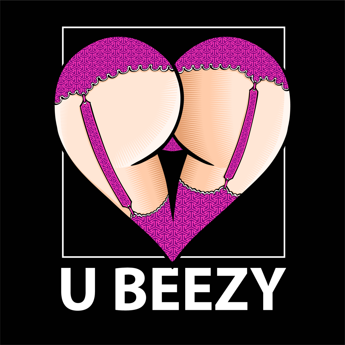 Purple/Pink Geometry U BEEZY Heart Butt Graphic Tee