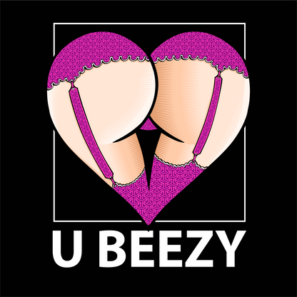 Purple/Pink Geometry U BEEZY Heart Butt Graphic Tee