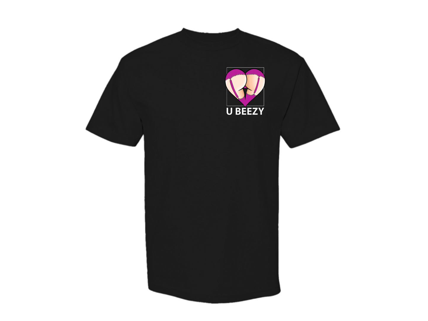 Purple/Pink Geometry U BEEZY Heart Butt Graphic Tee
