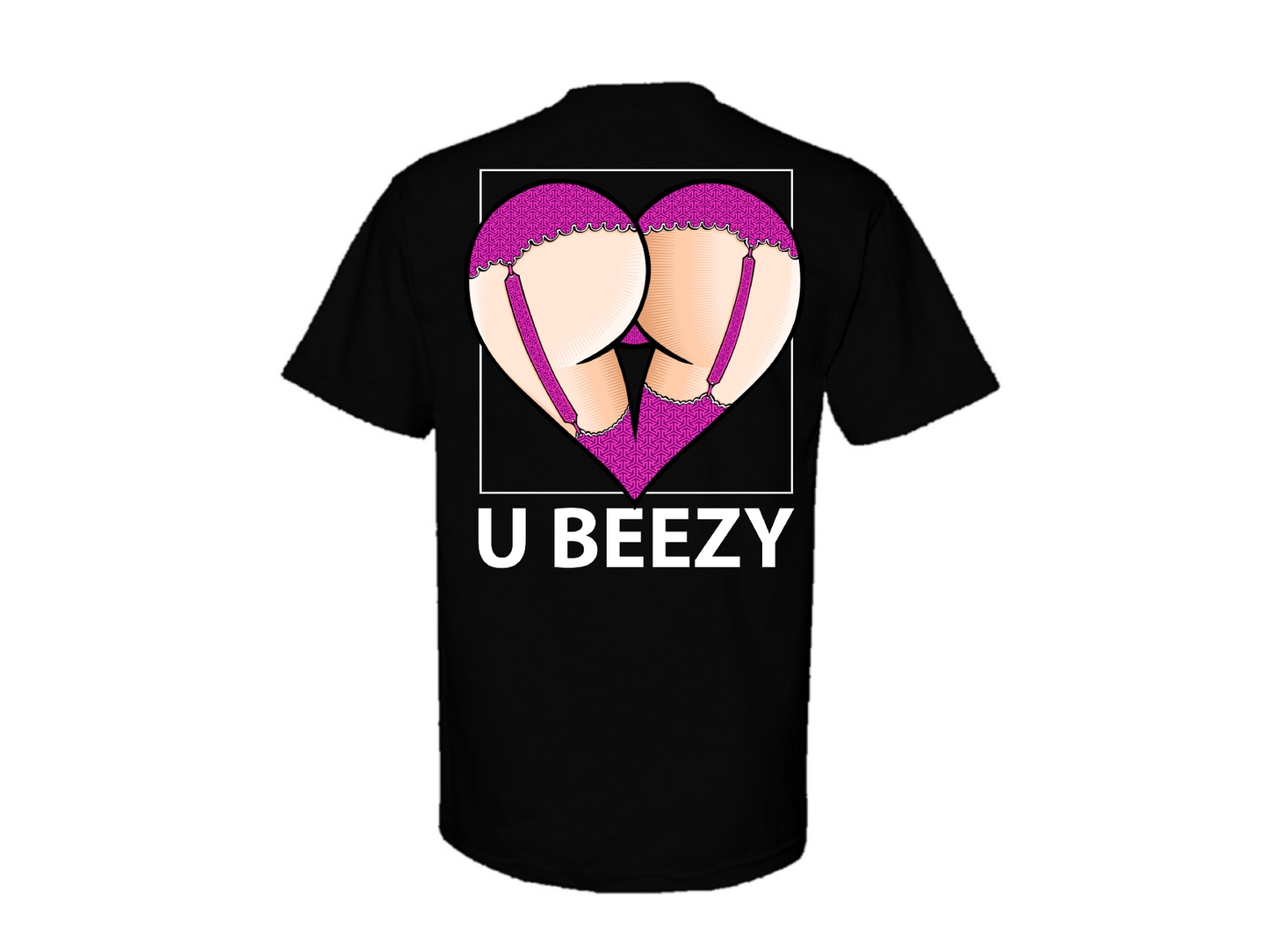 Purple/Pink Geometry U BEEZY Heart Butt Graphic Tee