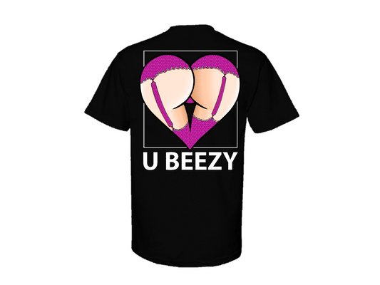 Purple/Pink Geometry U BEEZY Heart Butt Graphic Tee