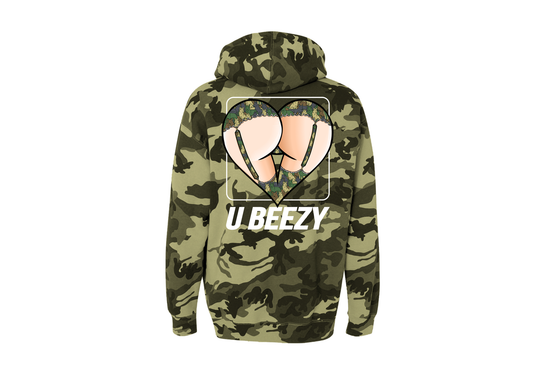 Coyote Camo U BEEZY Heart Butt / Army Camo Hoodie